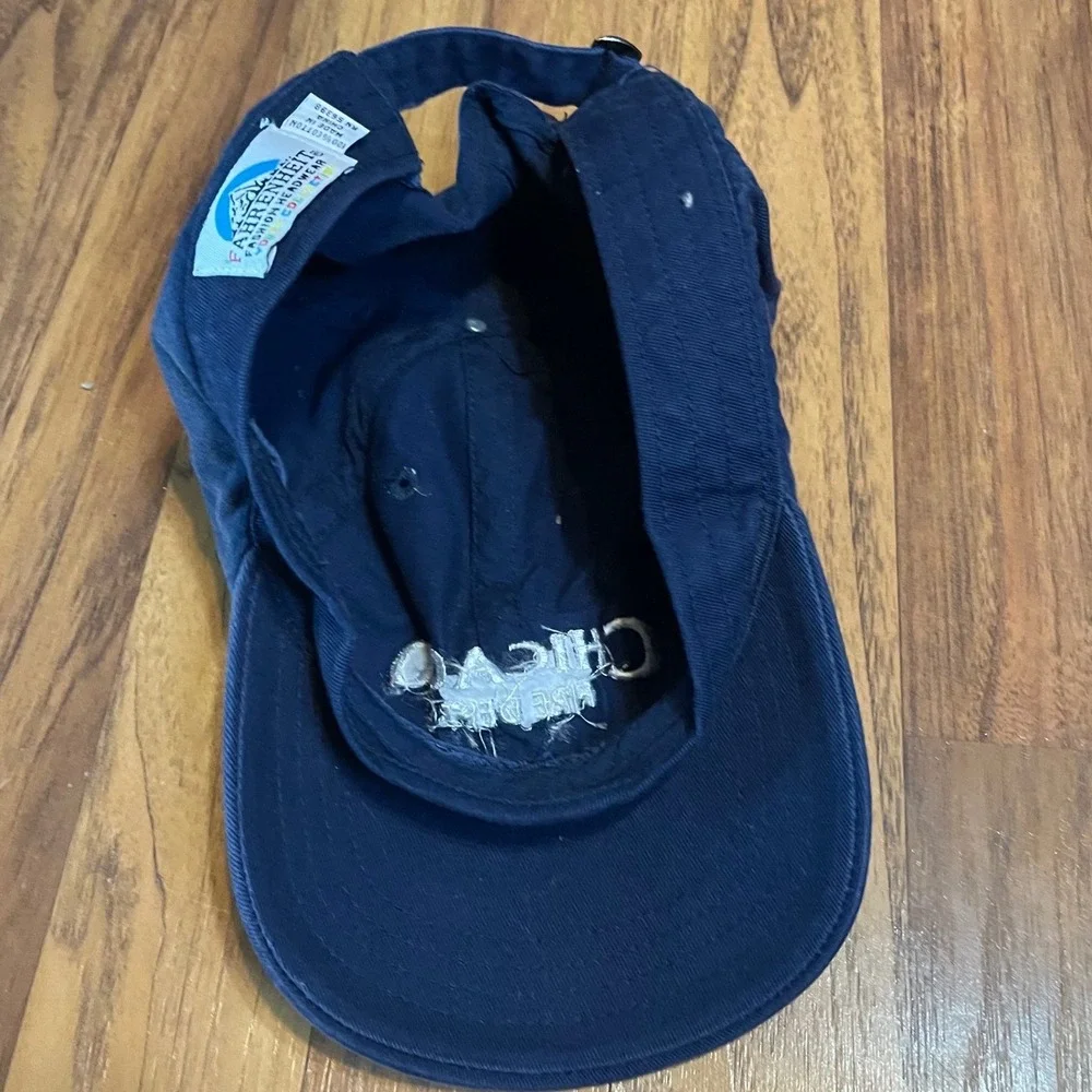 Chicago Fire Dept Hat Fahrenheit Youth Navy Blue Cotton Baseball Cap Adjustable